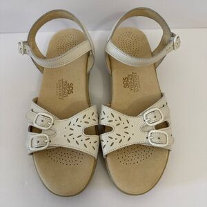 SAS Tripad Comfort Women's Sandals Sz 7 N White Cream Leather Ankle Strap